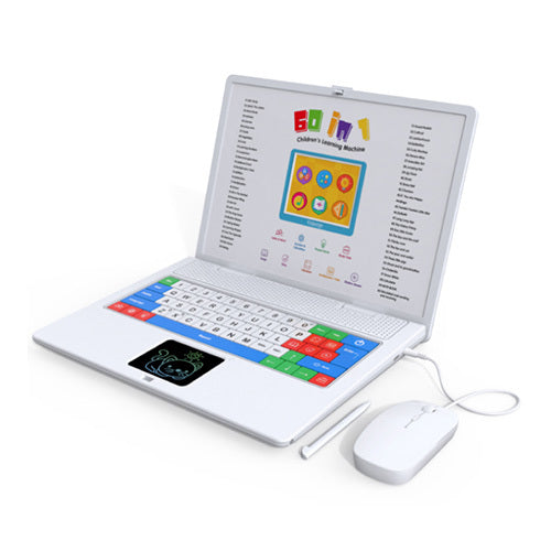 60-in-1 Kids Educational Learning Laptop Toy – White | ABC, Math, Music & Drawing | Ages 3+