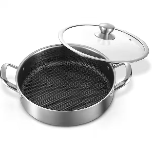 Triply Honeycomb Shallow Cooking Pot – Lagan (28cm, 30cm, 32cm)