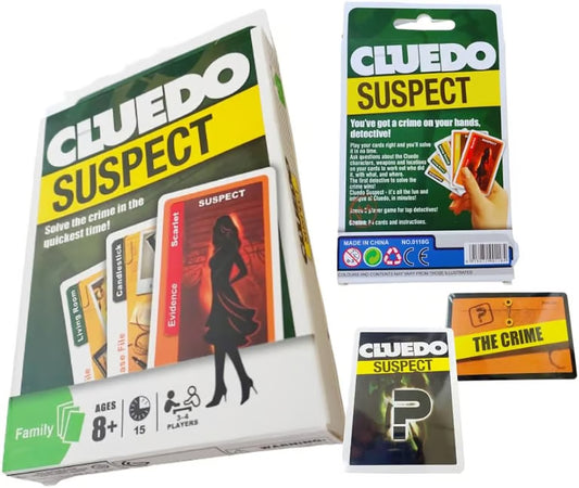 Cluedo Suspect Card Game - Fast-Paced Mystery Solving Game for Family