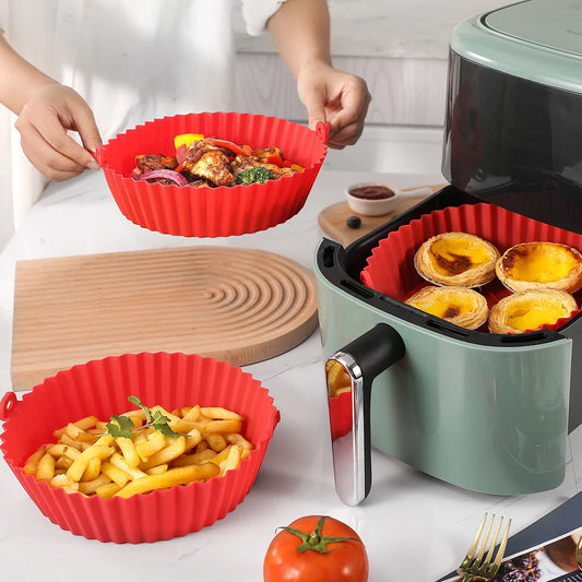 Silicone Air Fryer Liner Tray – 20 cm | Reusable for Air Fryer, Baking & More