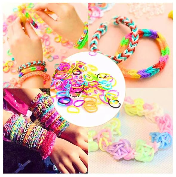 رینبو لوم بینڈز کرافٹ کٹ - بچوں کے لیے DIY بریسلیٹ بنانے کا سیٹ