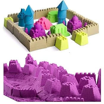 کائنےٹک ریت کیسل بلڈنگ سیٹ - 8 سانچوں کے ساتھ 400 گرام