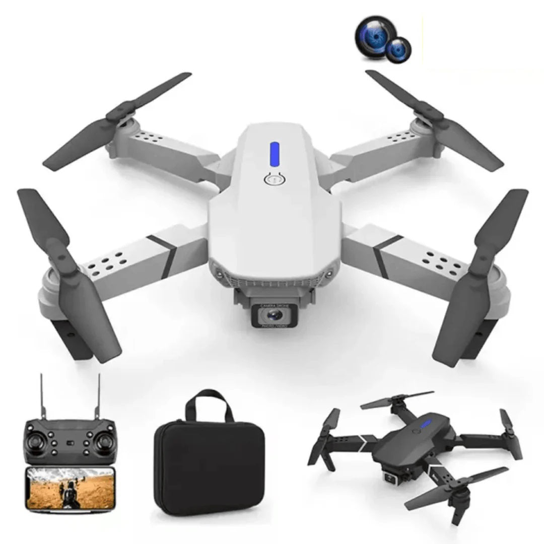 E88 Pro HD Camera Drone – Foldable RC Quadcopter with Carrying Case