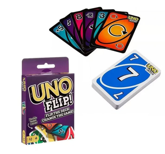 UNO Flip Card Game - Double-Sided Deck with Light & Dark Sides