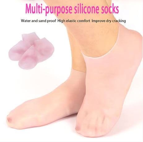 موئسچرائزنگ جیل موزے - پھٹے ہوئے پیروں اور خشک جلد کے لیے نرم سلیکون ہیل کا محافظ