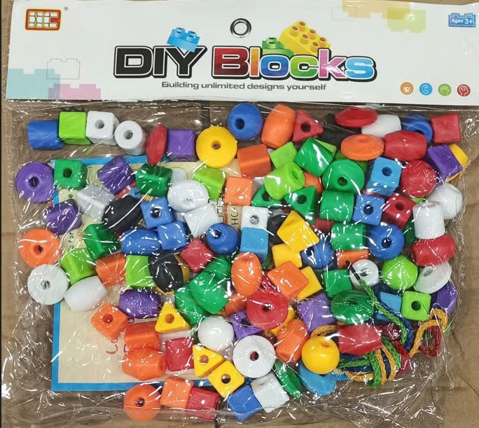 Colorful Lacing Beads Set - Educational Threading Toy for Kids