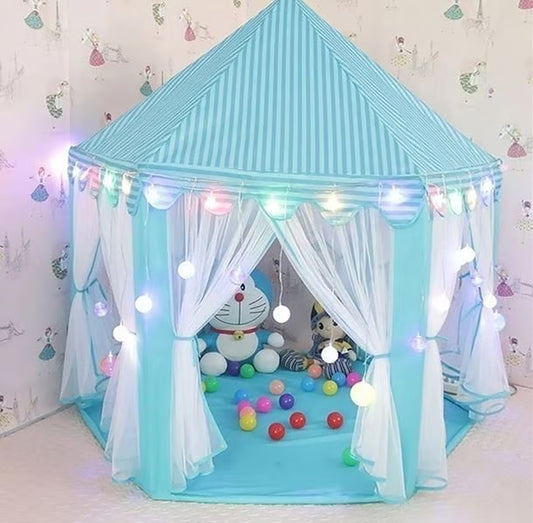 لڑکوں اور لڑکیوں کے لیے کیسل ٹینٹ ہاؤس - پنک اینڈ بلیو پلے ٹینٹ