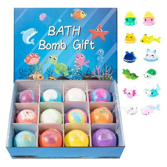 Kids Bath Bombs with Surprise Toys Inside – 12 Pack Gift Set