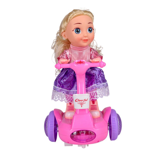 Cheerful Balance Car Doll – Light & Music Electric Scooter Toy for Girls (Ages 3+)
