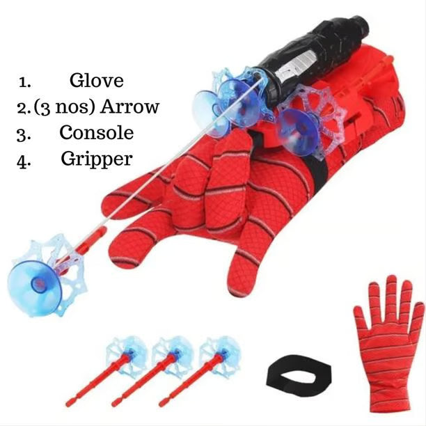 Spider Launcher Toy - Wrist Mounted Web Shooter with Glove & 3 Arrows for Kids