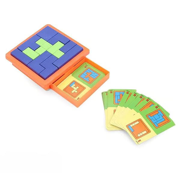 تخلیقی پیٹرن پزل گیم - بچوں کے لیے 60 چیلنج کارڈز برین ٹیزر