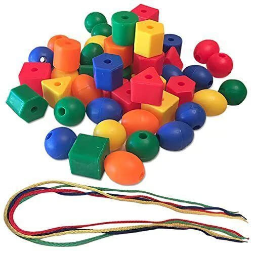 Colorful Lacing Beads Set - Educational Threading Toy for Kids