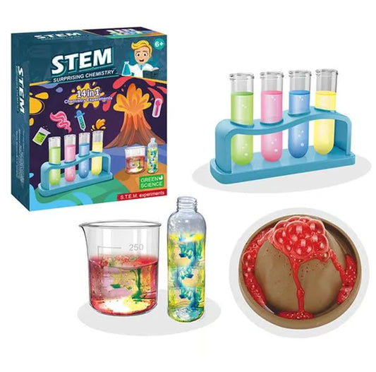 STEM Chemistry Kit for Kids - 14-in-1 Science Experiments Set with Lab Equipment