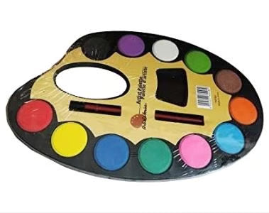 Kids Artist Palette Paint Set - 12 Color Watercolor Painting Kit for Children