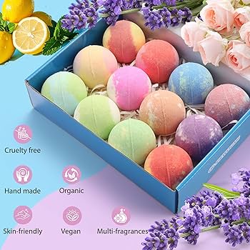 Kids Bath Bombs with Surprise Toys Inside – 12 Pack (Organic & Non-Toxic)