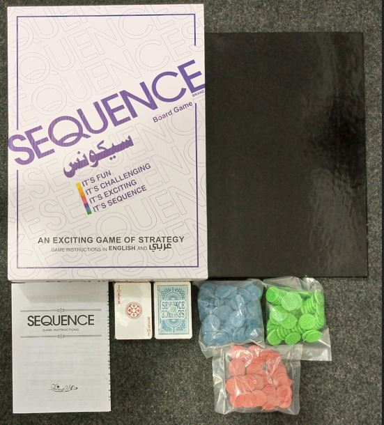 سیکوئنس بورڈ گیم - لیمینیٹڈ بورڈ اور پلاسٹک کارڈز کے ساتھ پریمیم ایڈیشن