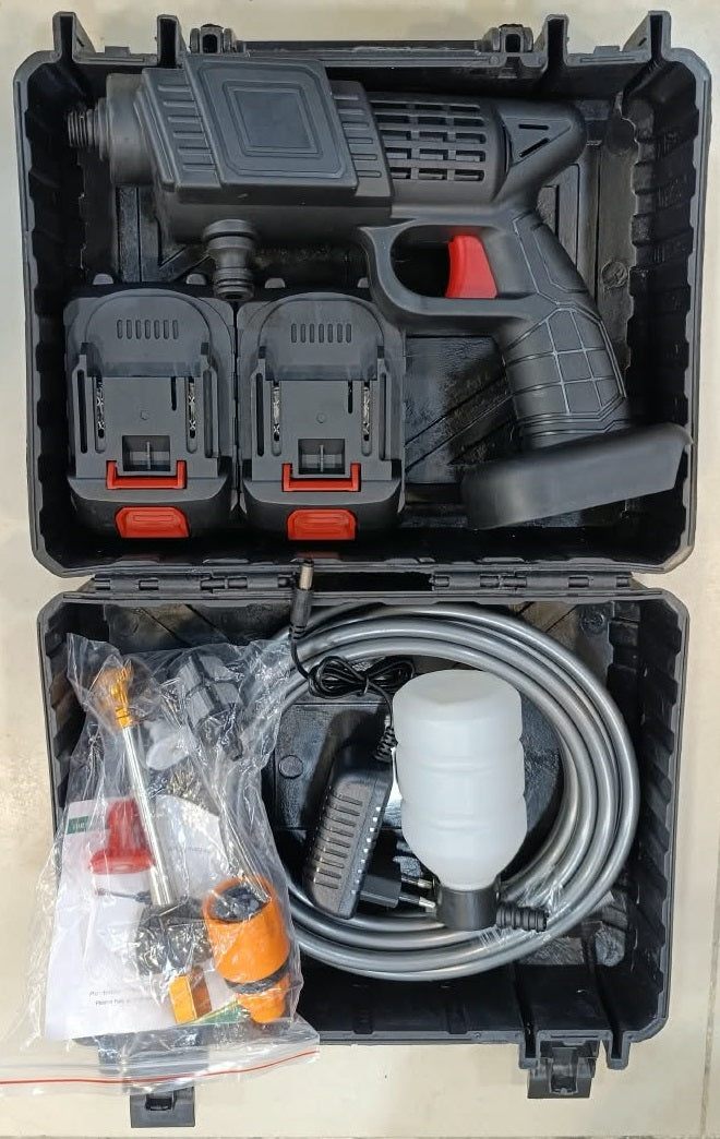 Cordless Portable Car Washer Gun Kit with 2 Batteries & Foam Bottle
