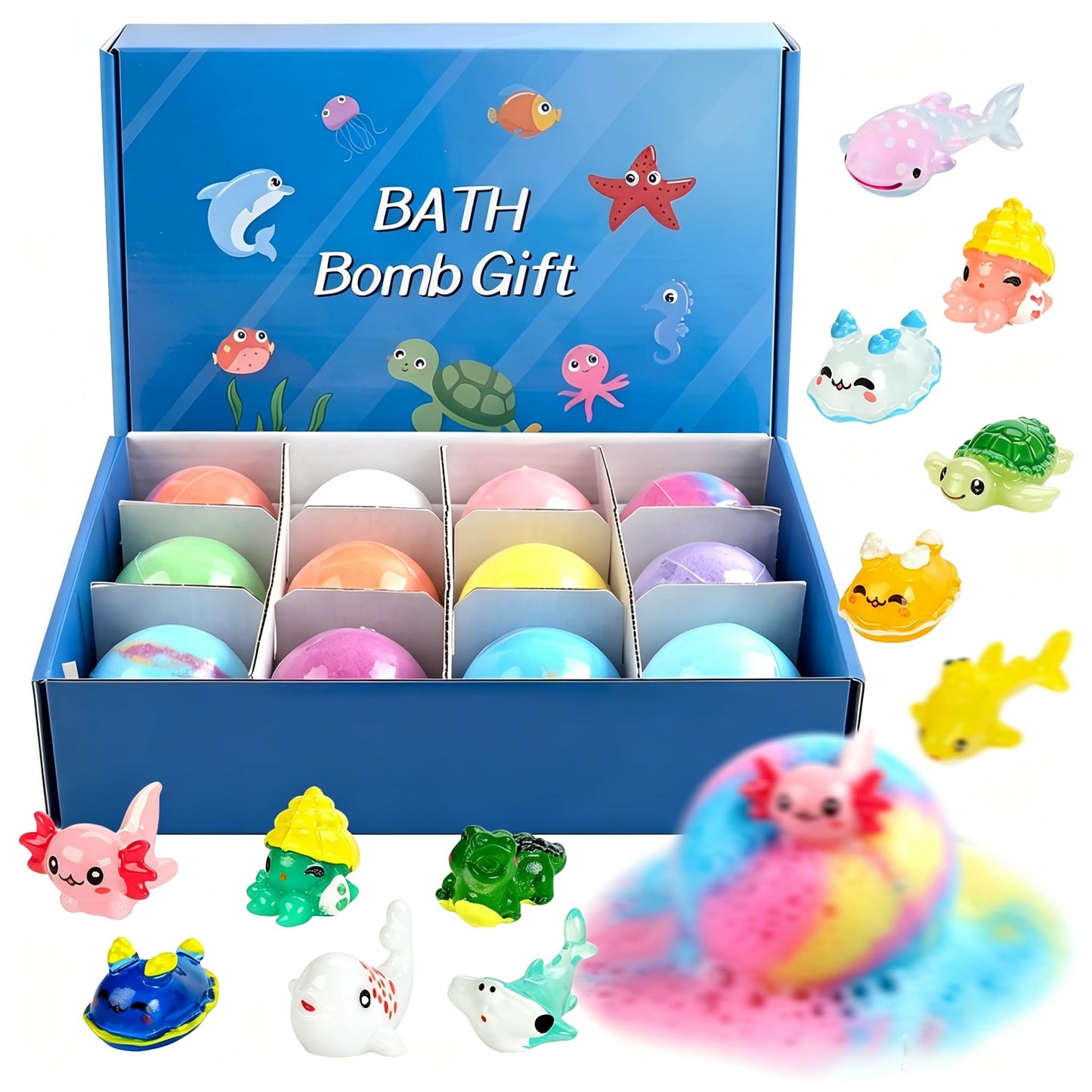 Kids Bath Bombs with Surprise Toys Inside – 12 Pack Gift Set