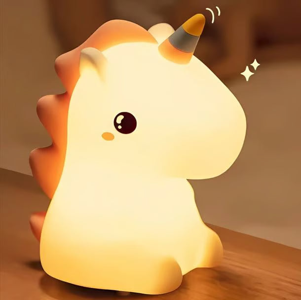 پیاری یونیکورن نائٹ لائٹ - 3 برائٹنس موڈز ایڈجسٹ ایبل ایل ای ڈی لیمپ بچوں کے لیے