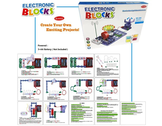 Electronic Blocks Hand Crank Generator Kit – 34 Pieces, 31 Experiments