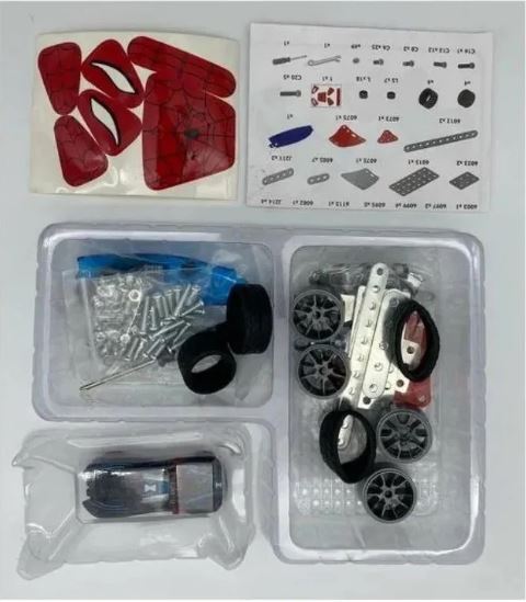 Hot Wheel Spider-Man Metal Assembly Blocks – 117 Pieces with Bonus Die-Cast Car