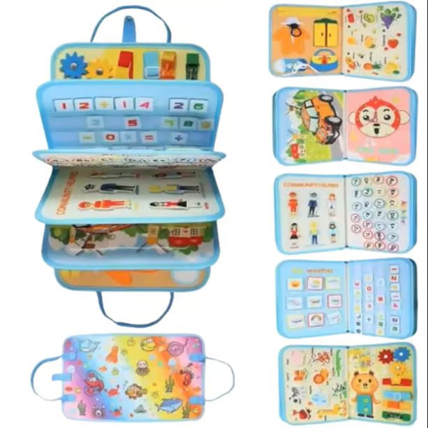 Montessori Busy Book - 10-Page Educational Skills Learning Toy Set for Kids