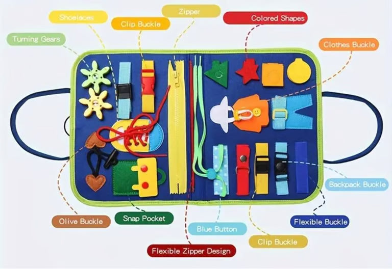 Montessori Busy Book - Hands-On Learning Activity Board for Kids | Screen-Free Educational Toy