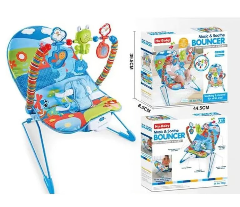 Music & Soothe Baby Bouncer - Interactive Infant Seat with Toys & Vibration