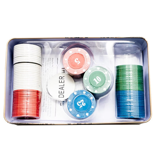 Gold Gamers Professional Poker Chips Set - 100 Dual-Toned Chips with Dealer Button in Premium Aluminum Case