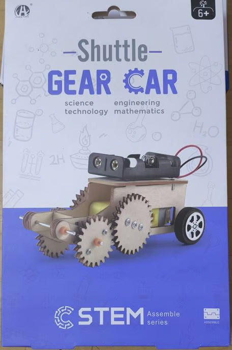 Shuttle Gear Car STEM Educational Toy - DIY Assembly Kit for Kids 6+