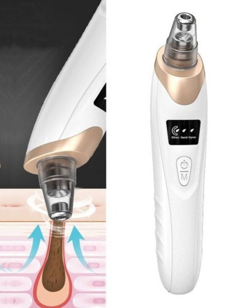 Rechargeable Derma Suction Electric Facial Pore Vacuum Blackhead Remover - 4-in-1 Skin Care Device