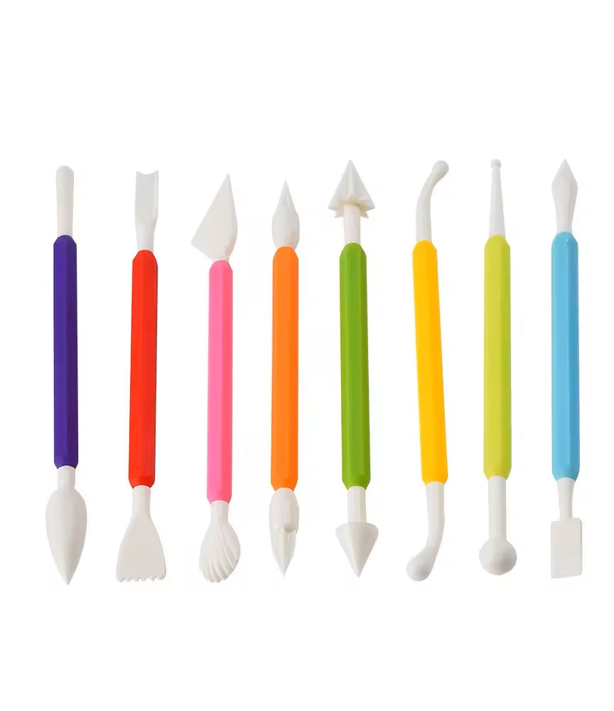 8-Piece Double-Ended Cake, Pastry & Fondant Sculpting Tool Set