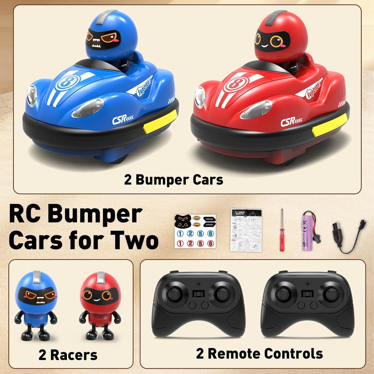 RC Bumper Cars for Two – 2-Player Remote Control Battle Set