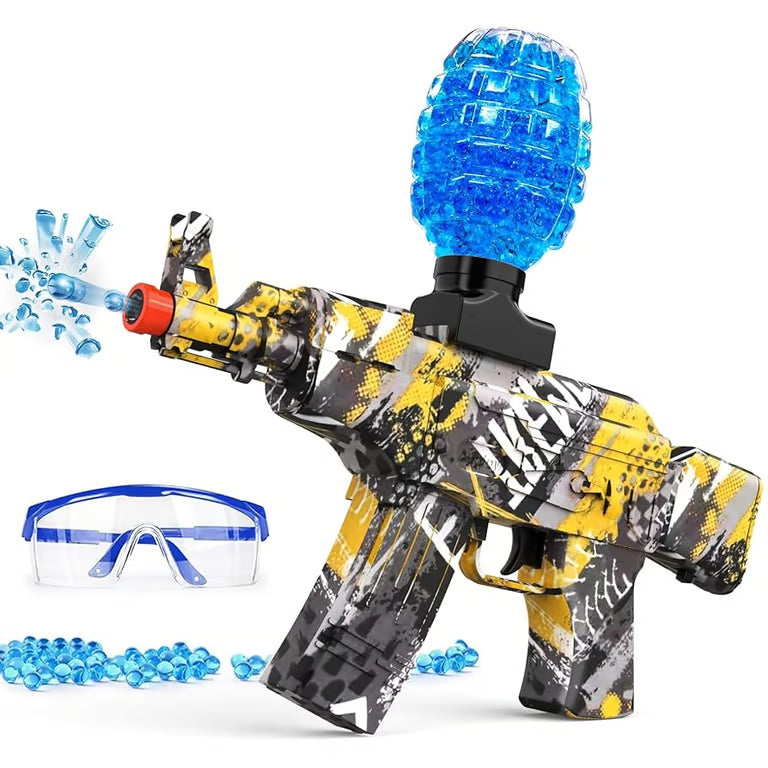 Mini AK47 Gel Ball Blaster Gun - Electric Water Bead Shooter Toy with 1000 Gel Balls & USB Charging