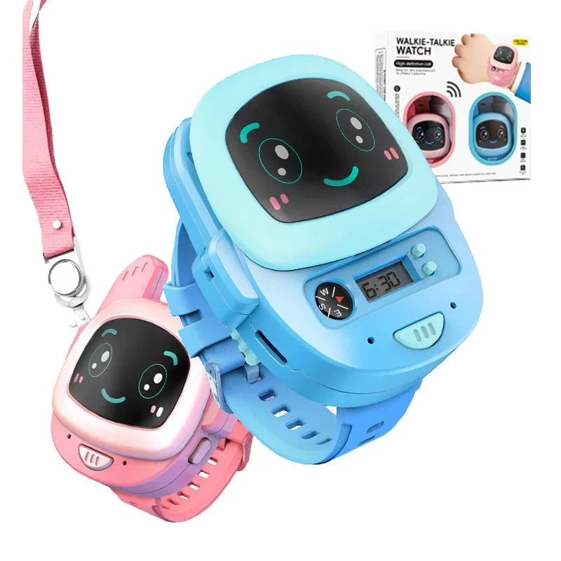 Kids Walkie Talkie Watch – 2-Way Radio, Compass & LED Flashlight (Pink & Blue Set)