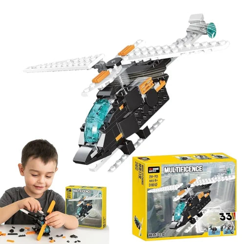 QOOL Multificence 33-in-1 Building Block Set | 256+ Pcs | Ages 6+ | Model 31012