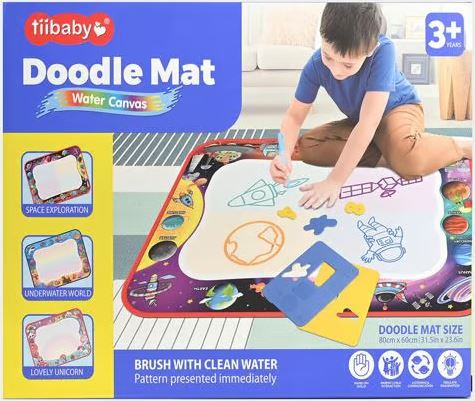 Doodle Mat Water Canvas - 3+ سال کے بچوں کے لیے دوبارہ قابل استعمال ڈرائنگ چٹائی