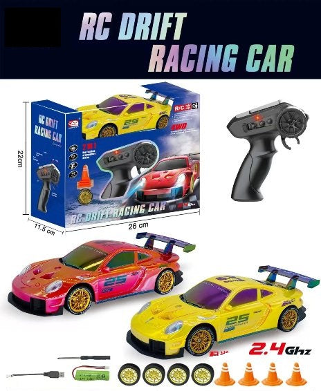 RC Drift Racing Car 2.4GHz with LED Lights & Extra Tyres