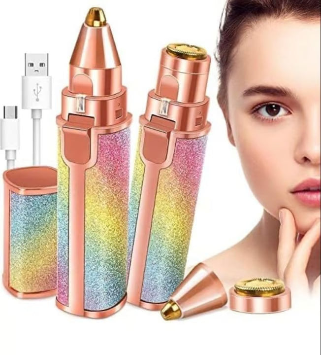 2-in-1 Rechargeable Eyebrow & Facial Hair Remover - Painless & Portable