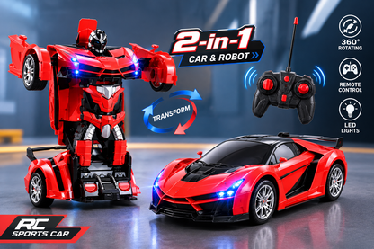 Auto Bots Transforming RC Car with Lights & Smoke – 1:18 Scale
