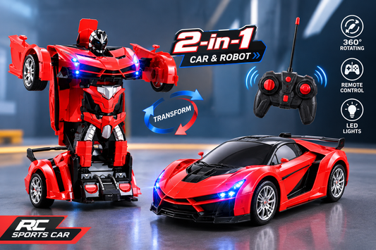 Auto Bots Transforming RC Car with Lights & Smoke – 1:18 Scale