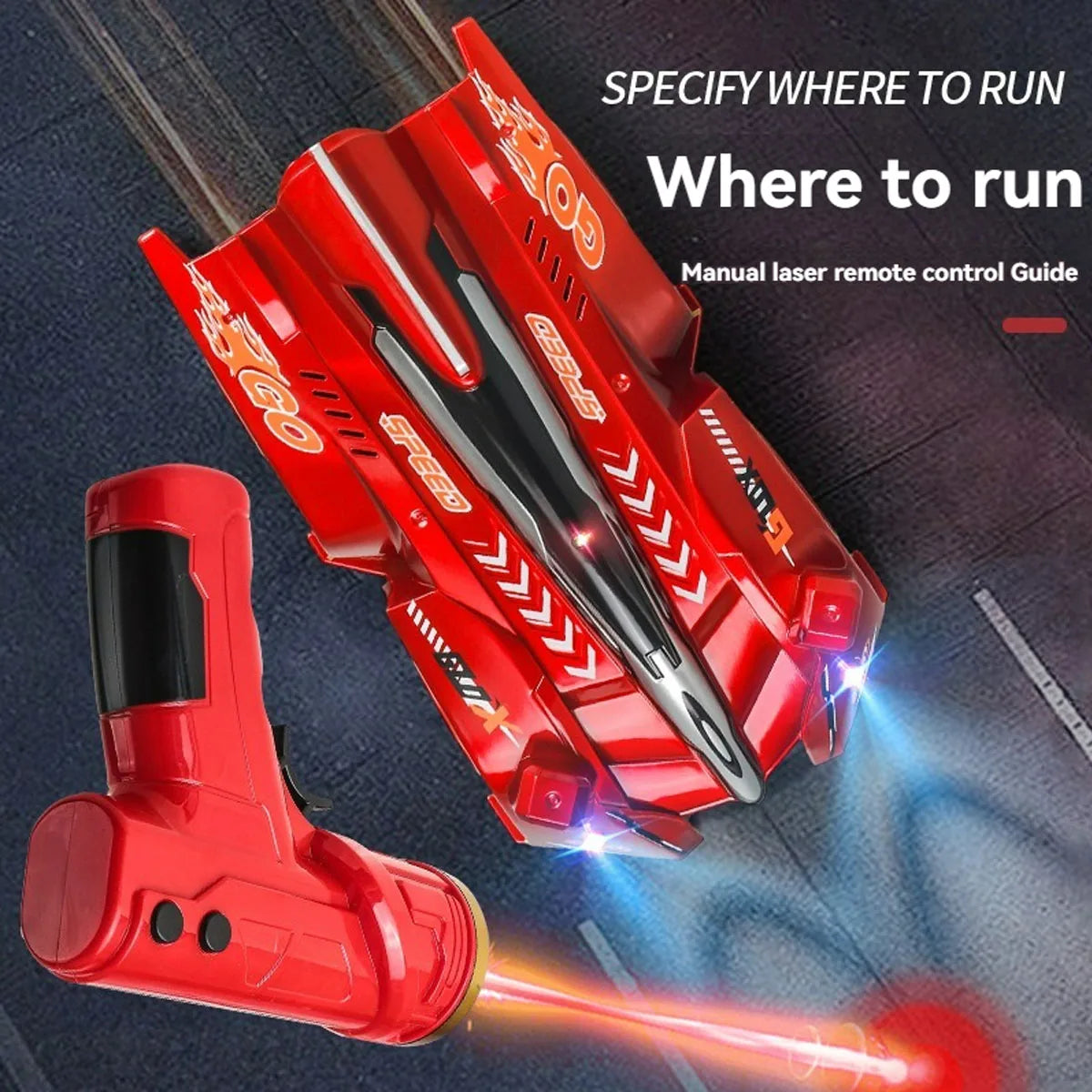 Laser Wall Climbing Remote Control Car – 360° Rotating, USB Rechargeable