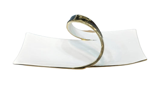 Royal Collection Snack Plate – Elegant Serving Plate (Golden & Silver)