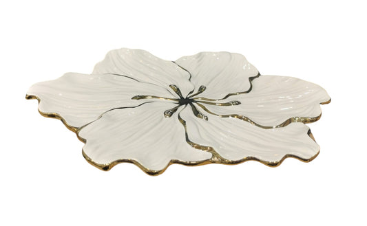 Lilly Oval Plate – Royal Collection | Decorative Flower-Shaped Serving Plate