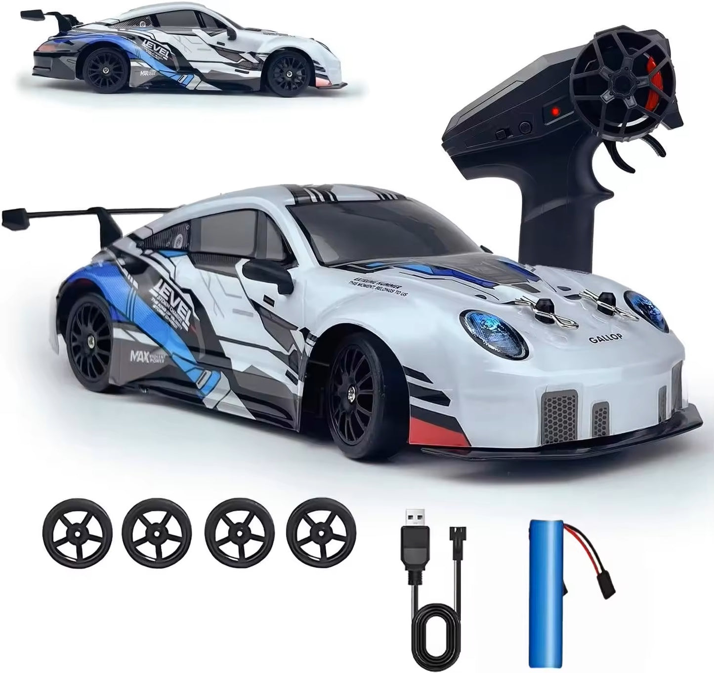 RC Drift Stunt Remote Control Car – With/Without Camera | LED Lights & Drift Tires