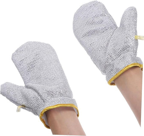 Steel Wire Dishwashing Gloves – Reusable Scrubbing Gloves for Kitchen Cleaning