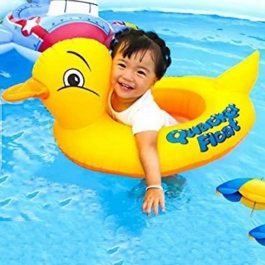 Inflatable Duck Shape Trumpet Boat - Kids Pool Float with Safety Seat