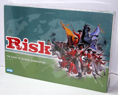 Risk Board Game – The Game of Global Domination by Parker Brothers, factory sealed box featuring colonial soldiers and world map artwork