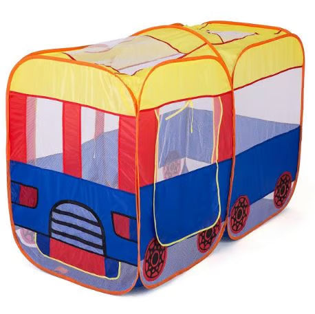 Kids Bus Play Tent with 50 Colorful Balls - Jumbo Pop-Up Playhouse for Toddlers