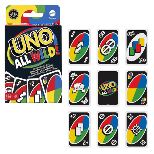 UNO All Wild! Card Game by Mattel – Every Card is Wild | 2–10 Players | Ages 7+
